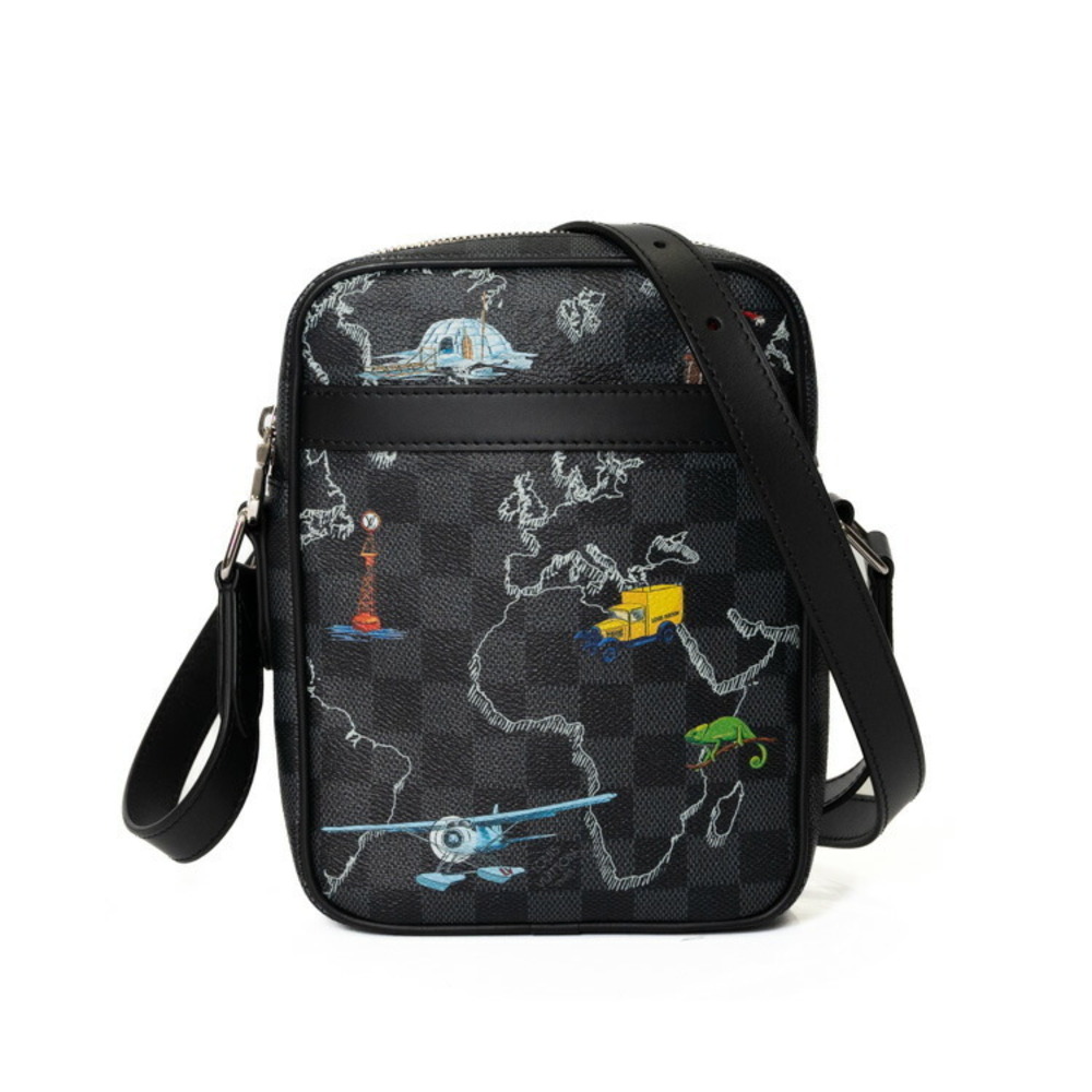 Louis Vuitton Graphite Black Danube NM Crossbody Bag Renaissance Map